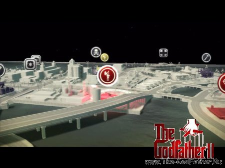 Карта территорий города с иконками контроля районов