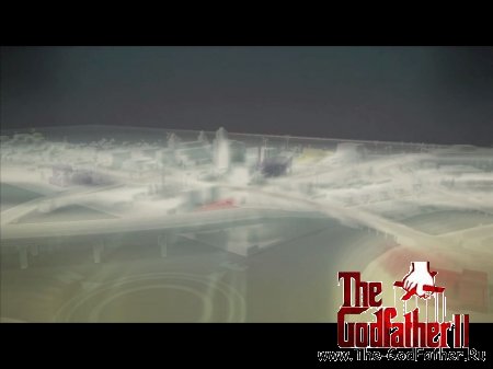 Туманный вид на город с высоты птичьего полёта